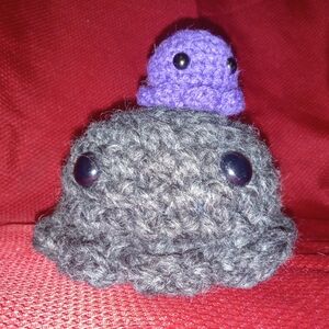 Gray and Purple Crochet Octopus Amigurumi